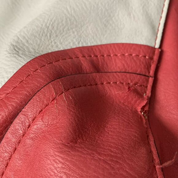 Guess Rose Pink White Panel Satchel Tote Handbag - Picture 4 of 16